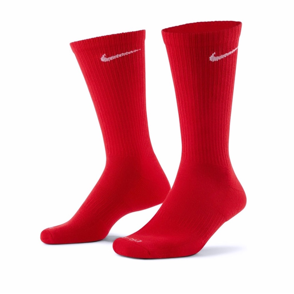 Nike 1 PAIR of RED CREW SOCKS SIZE 8-12 HIGH one sizes fits most NWOT
